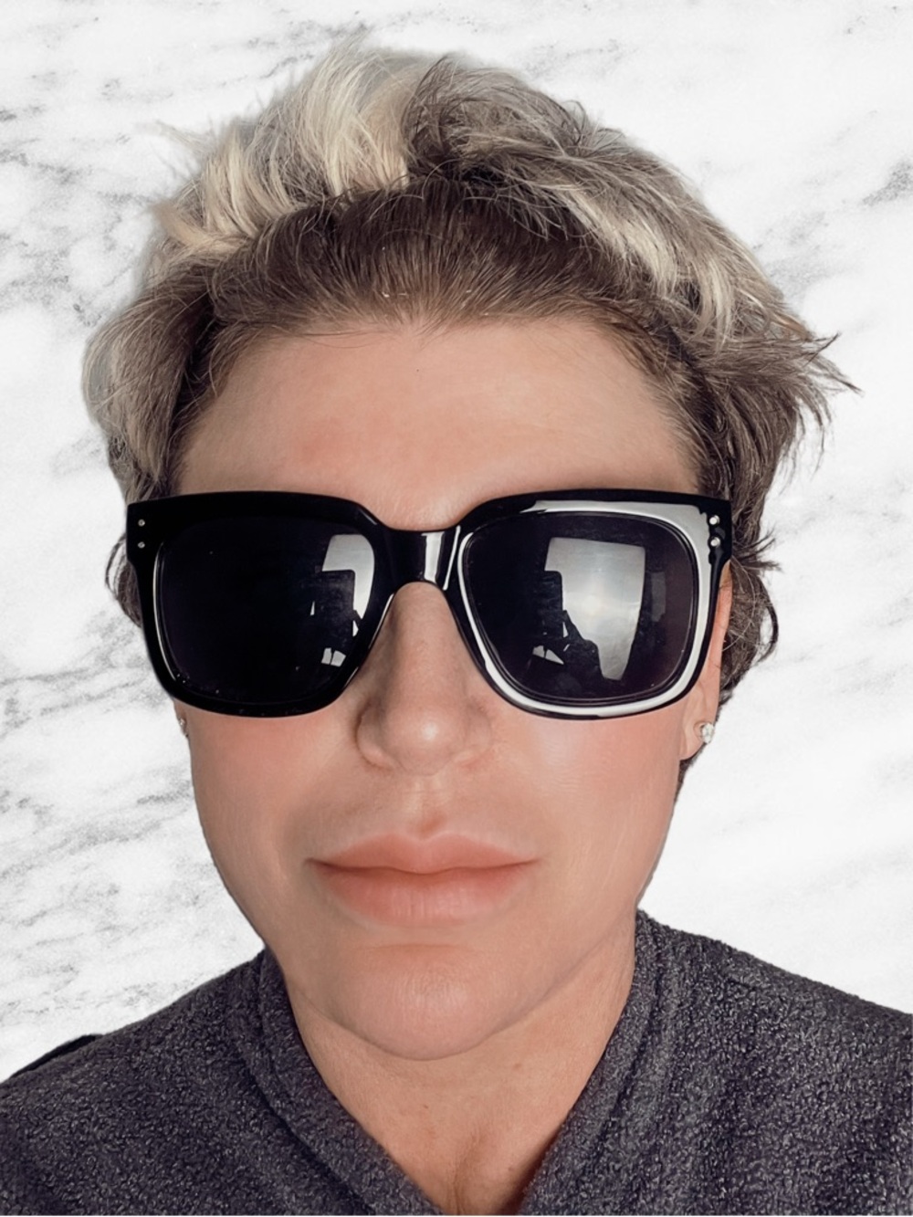 NWT! Classic Black Sunglasses with Wood-Effect Temples